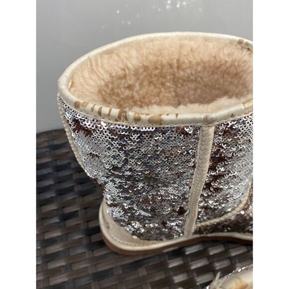 UGGs Sequins silver bronze gold boots size 9 - Picture 3 of 7